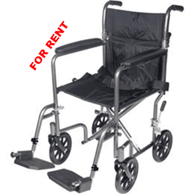 TRANSPORT WHEELCHAIR RENTAL - Wheelchair Rental in El Paso, TX Lightweight Transport Chair, weight capacity of 300 lbs. seat belt and foot rests, wheels have locks to ensure safety, folds up quickly and easily stored.