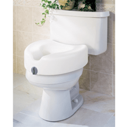 Raised Toilet Seat - Raised toilet seats near me, EL Paso, Tx. Easy to use front locking mechanism adjusts to fit most standard and elongated toilets, rear anchoring system provides maximum stability, bowl molded design is easy to clean and maintain.