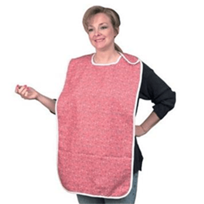 Mealtime Protector - Daily Living Aids in El Paso, TX Poly/cotton cove features waterproof barier, easy to use hook and loop closure, 8