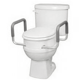 Deluxe Toilet Seat Riser - Raised toilet seats in El Paso, TX Designed for individuals who have difficulty sitting down or getting up from the toilet, allows the individual to use their existing toilet seat and lid, tool-free arms can be removed or added as needed, Round or Elongated!.