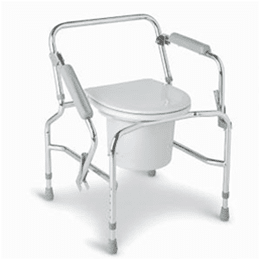Drop-Arm Commode Chair - Drop Arm Commodes in El Paso, TX Arms swing out of the way for easier lateral transfers on and off the commode, transfers are easier for patients using a wheelchair, place near the bed with near arm down for patients transferring during the night.