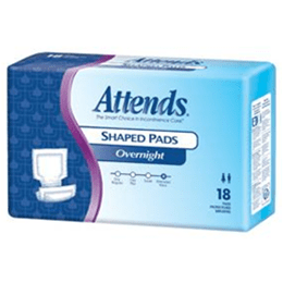 Attends Shaped Pads - Adult Diapers in El Paso, TX Triple-tier moisture locking system (cellulose fibers, microporous acquisition layer, super absorbent polymer) for exponential improvements in absorbency while promoting skin health and managing odor