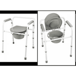 Folding 3-In-1 Commode -Bedside commodes in El Paso, TX Can be used as a bedside commode, raised toilet seat or toilet safety frame , folds flat to less than 4