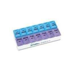 Twice-a-Day Pill Organizer 70059 - Daily Living Aids in El Paso, TX Contoured design for easy pill removal, color-designated and highlighted AM and PM compartments