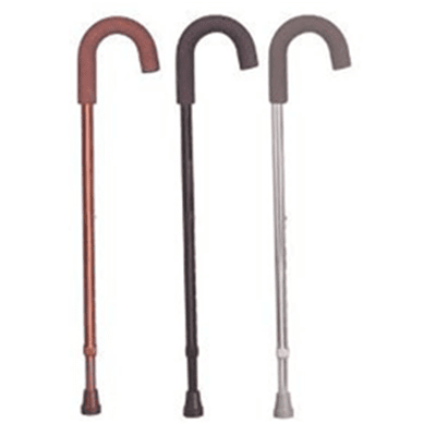 Round Handle Cane - Walking Canes in El Paso, TX Round Handle Cane, Foam grip handle, extruded aluminum tubing, one-button height adjustment, 300 lbs weight capacity.