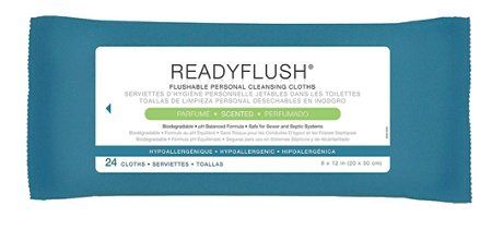 Ready Flush Scented Wipes - Medical Supplies in El Paso, TX Designed for single-patient use, made of strong hydraspun dispersible cloth fibers for easy use, rinse-free formula is pH balanced, hypoallergenic and alcohol free, flushable material breaks down quickly when flushed to guard against clogs.