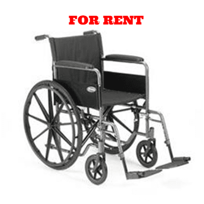 Standard Wheelchair Rental - Wheelchair Rental in El Paso, TX Wheelchairs range in sizes from 16, 18, and 20 inches, weight capacity of a standard chair is 250 lbs, Wheelchairs come with armrest and leg-rests.
