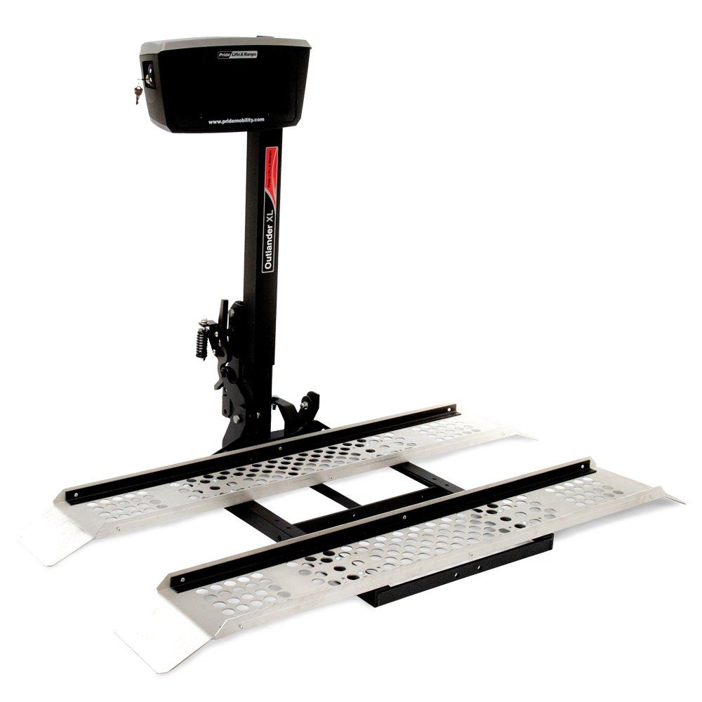 The Outlander XL Lift is a two-rail scooter lift specifically designed for larger 4-wheel scooters.