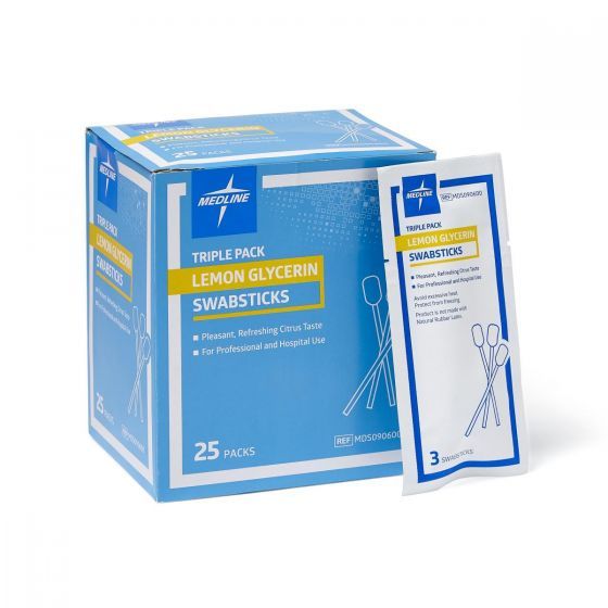 Lemon/Glycerin Swabstick - Medical Supplies in El Paso, TX Stimulates saliva flow, the glycerin helps lubricate and soften tissue while the pleasant, refreshing lemon taste stimulates saliva flow, foil packaging helps keep 4