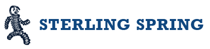 The logo for sterling spring shows a man walking