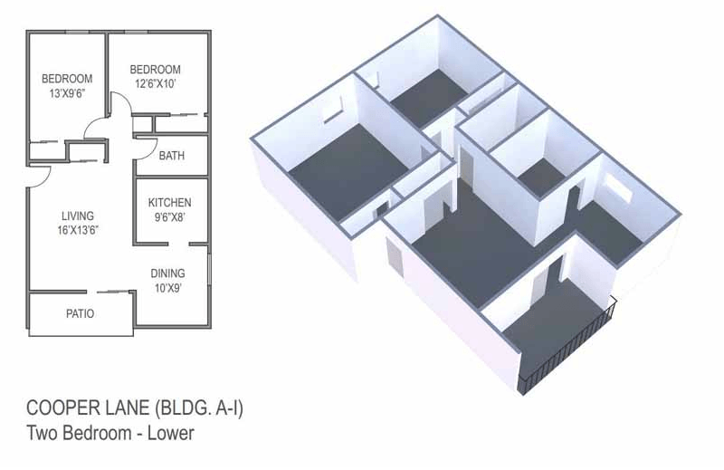 BLDG. A-I Two Bedroom Lower