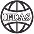 A black and white logo for ifdas with a globe in the middle.