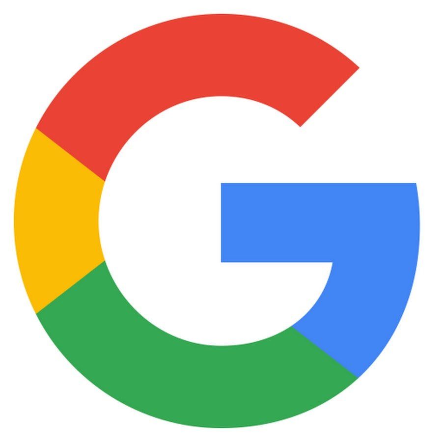 Ein Google-Logo mit einem roten, gelben, grünen und blauen Kreis