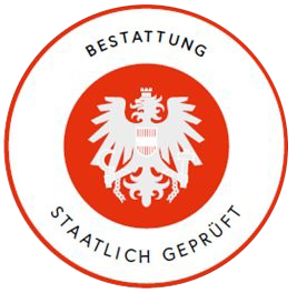 Bestattung staatlich geprüft Siegel