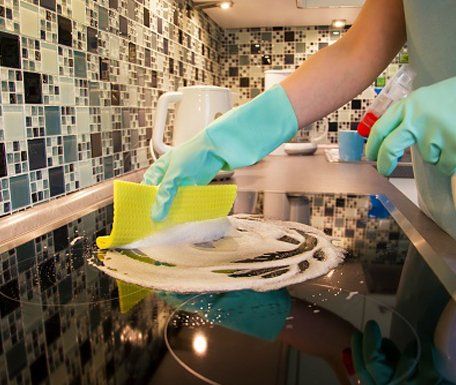 General Cleaning Services — Hands With Protective Gloves in Seattle, WA General Cleaning Services — Hands With Protective Gloves in Seattle, WA