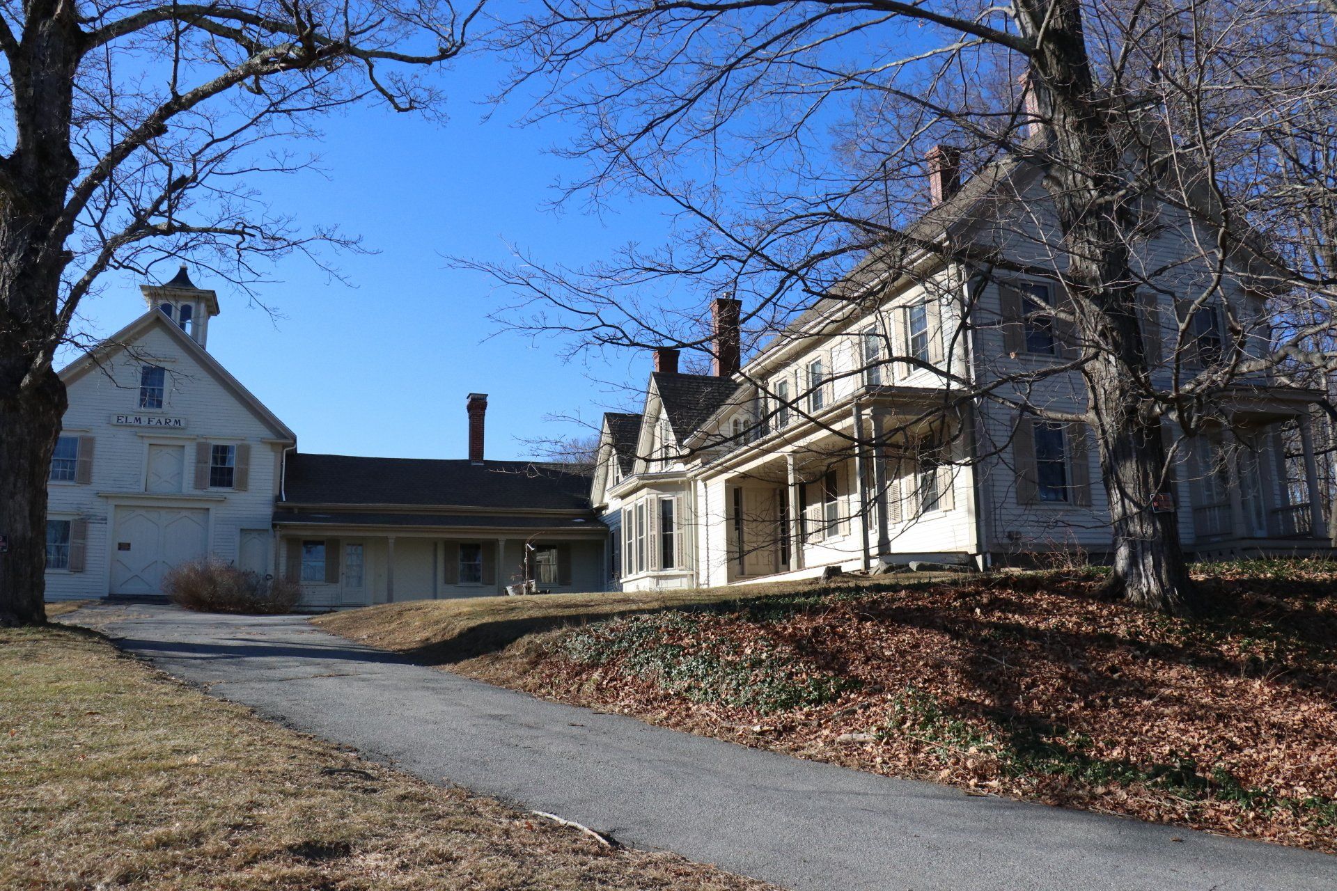 A white house with the word village on it