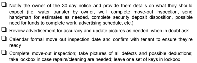 Sample Move Out Checklist