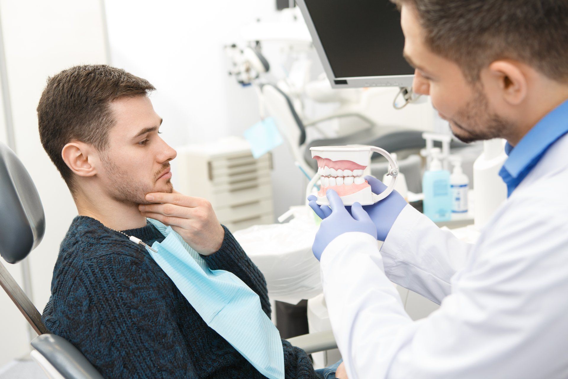 Patient Giving An Explanation - Dental Treatments in Port Macquarie, NSW