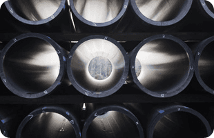A view through a row of pipes