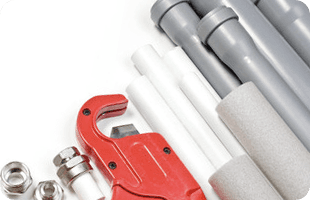 A row of plumbing tools