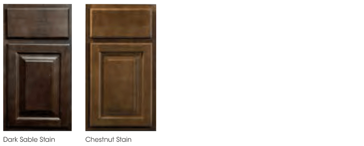 Wolf Brand Saginaw cabinet doors in Dark Sable and Chestnut stain Wolf Brand Saginaw cabinet doors in Dark Sable and Chestnut stain