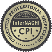 InterNACHI Certified Professional Inspector seal with gold and black circular badge and “CPI” in center