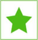 Green star icon inside a thin green-bordered white square