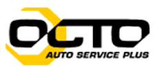 Le logo d'octo auto service plus est noir et jaune.