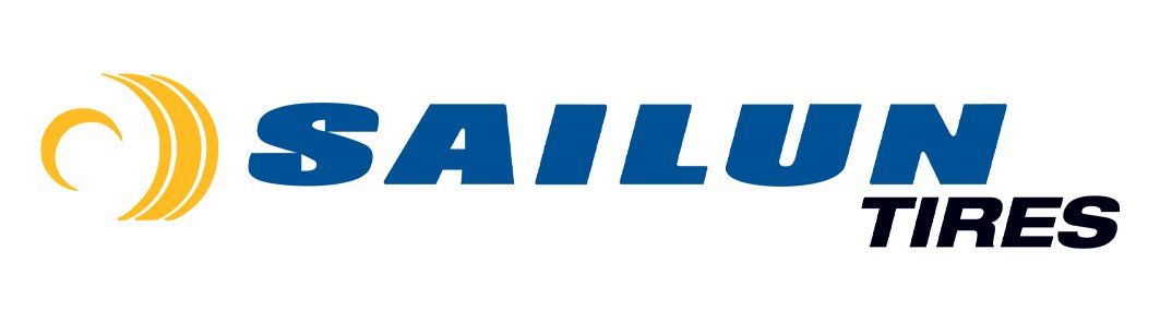 Le logo des pneus Sailun est bleu et jaune sur fond blanc.