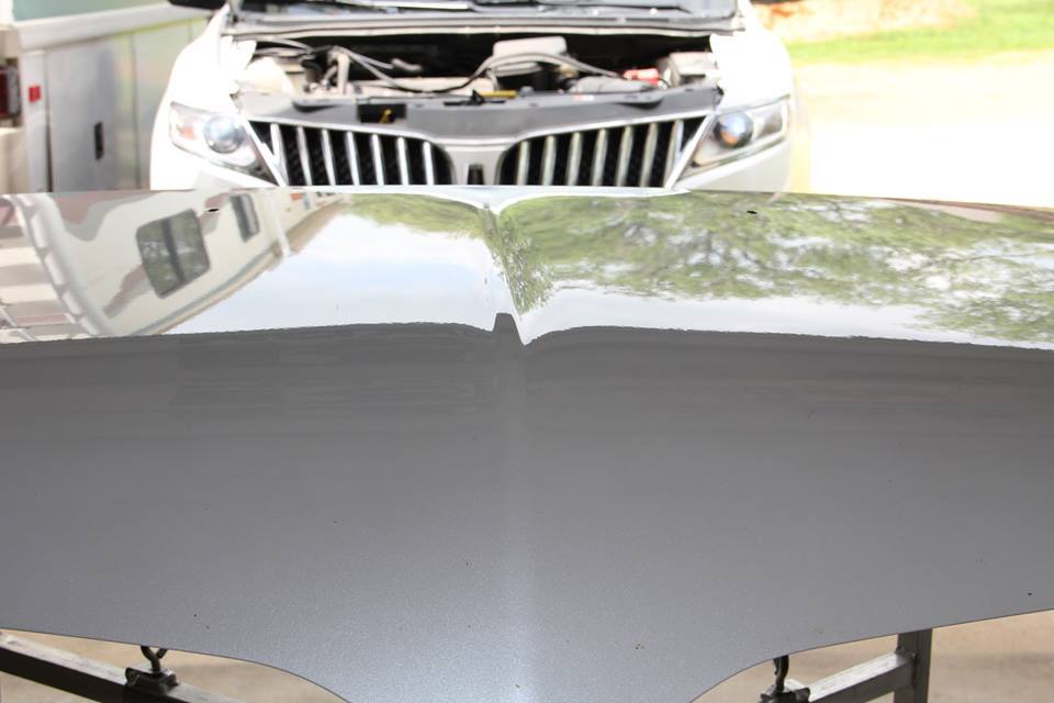 car with the hood open