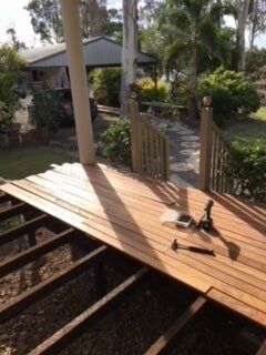Wooden deck and stairs