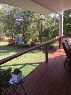 Wooden deck with fence