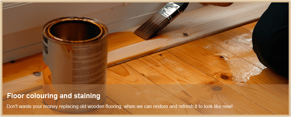To get your floor staind or coloured in Leicester call Elkington Floor Restoration floor colouring