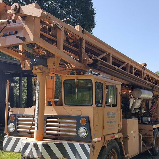 Well Drilling — Yellow Drilling Truck in Temple, GA Well Drilling — Yellow Drilling Truck in Temple, GA