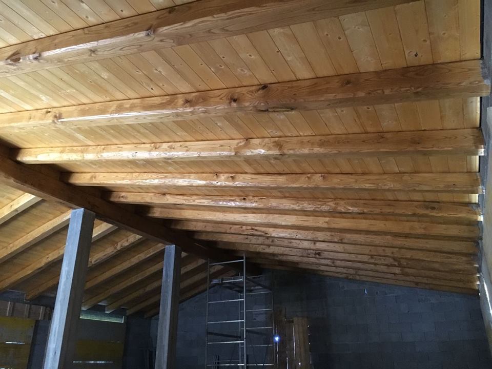 travi di una copertura in legno