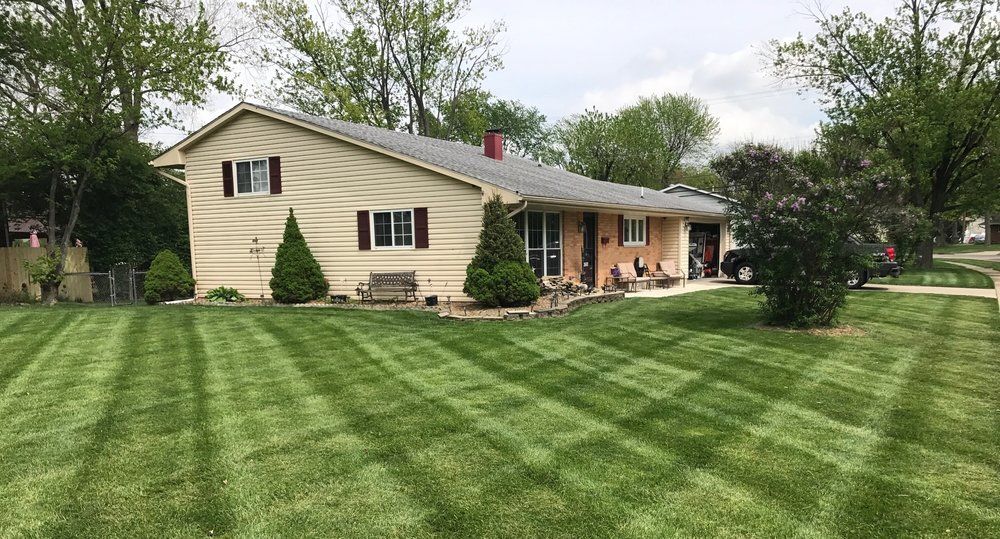 freshly mowed residential grass