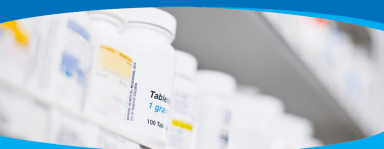Medicines on the shelves of a Wembley pharmacist