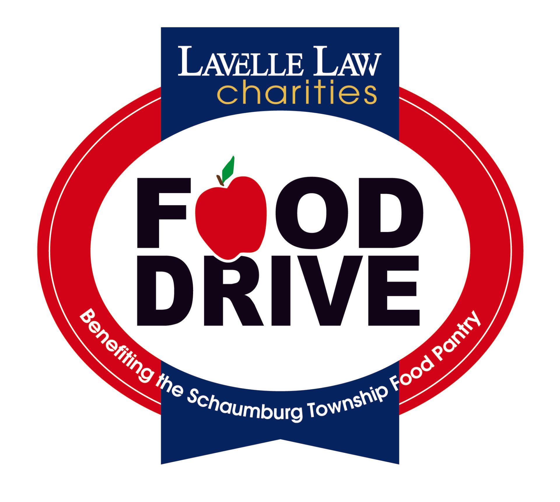 A logo for the lavelle law charities food drive