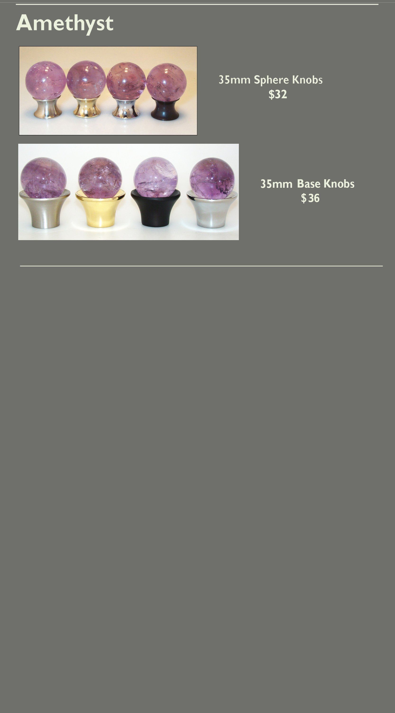 Amethyst Cabinet Knob Selections