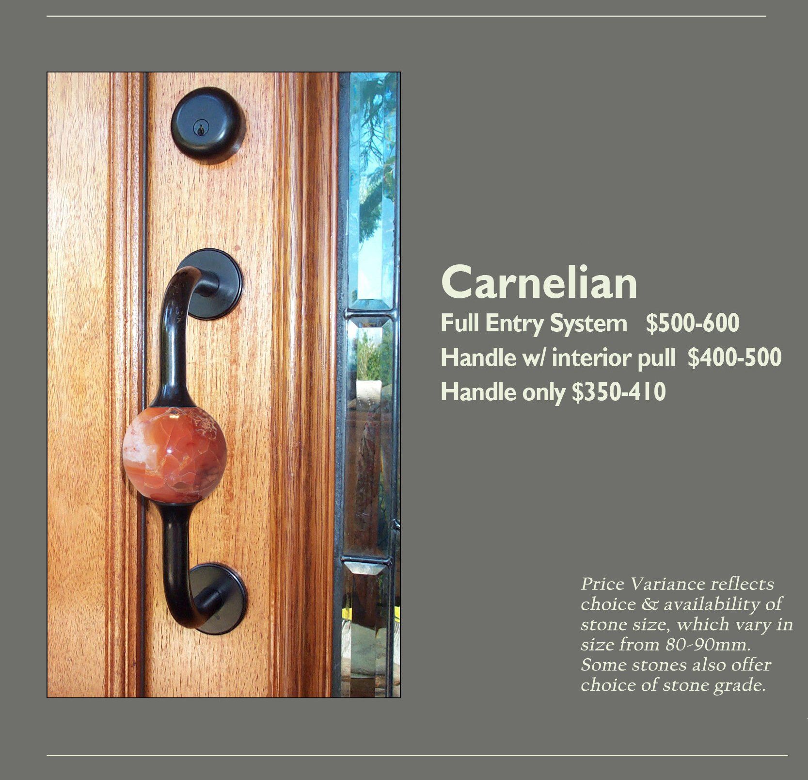 Carnelian Entry Knob Options
