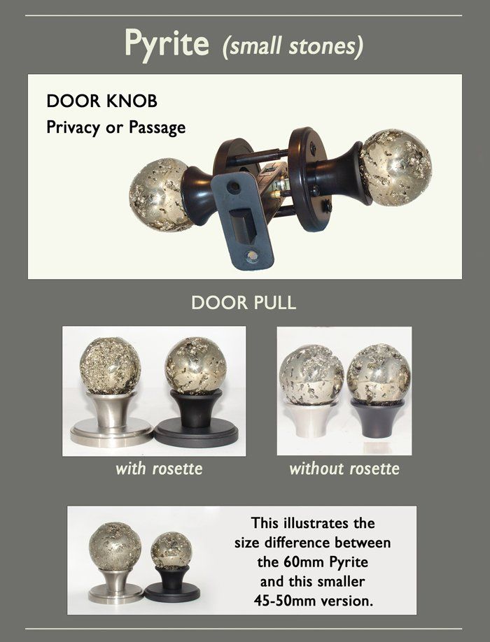  Pyrite 45mm Doorknob Options