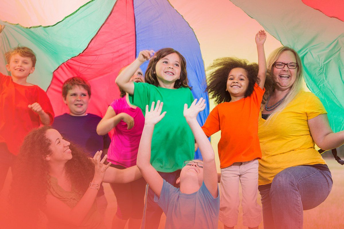 Group of Kids with parachute