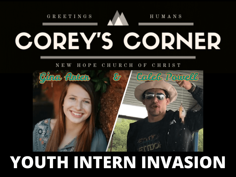 A poster for corey 's corner youth intern invasion