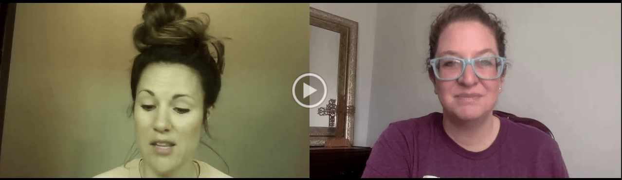 Two women are talking to each other on a video call.