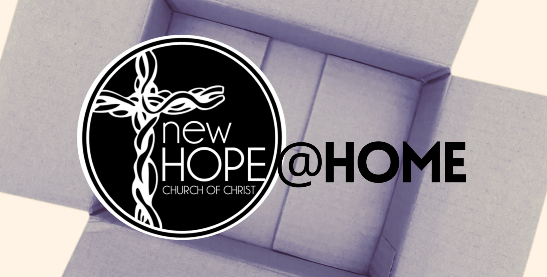 A logo for new hope @ home church of christ
