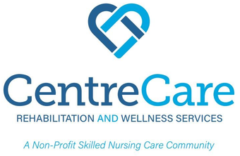 CentreCare logo: Blue heart-shaped intertwined links above text 