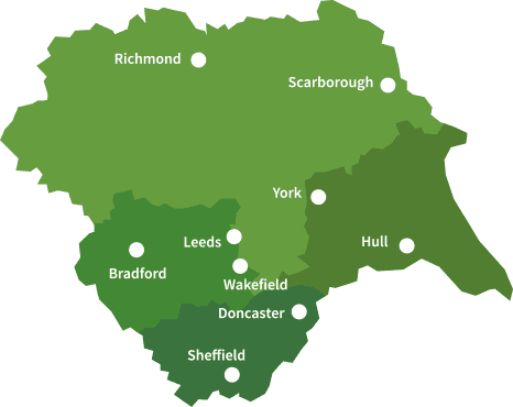 Leeds, York, Richmond, Hull