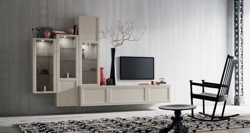 Salotto con mobili in legno