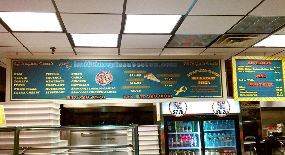 restaurant wall menu