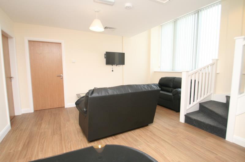 Bloomsbury Court Nottingham apartment living room view from the kitchen